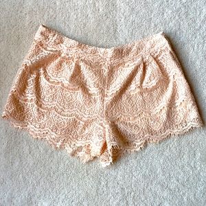 Pink lace shorts